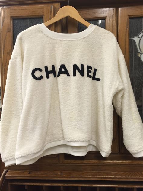 vintage chanel logo sweater|oversized chanel sweater.